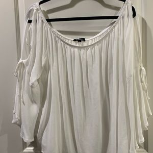 White off the shoulder with bell sleeves top